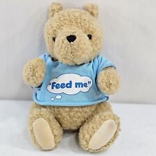 Gund Disney Winnie the Pooh Bear 8” Stuffed Animal Plush Toy Feed Me Blue Shirt picture