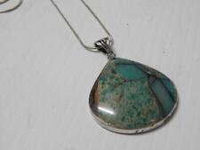 EXCEPTIONAL VINTAGE SOUTHWESTERN BLUE JASPER STERLING SILVER NECKLACE FREE CHAIN picture