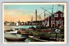 Provincetown, MA-Massachusetts, Harbor Fishing Boats Antique, Vintage Postcard picture