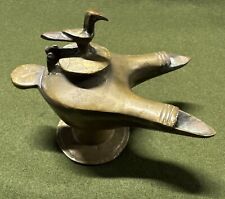 Beautiful Ancient Egyptian Bronze Oil Lamp With Bird picture