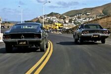 STEVE MCQUEEN DRIVING MUSTANG GT CATCHES THE CHARGER RT 8X12 BULLITT MOVIE PHOTO picture