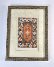 Framed Silk Muslim Minature Prayer Rug Orange picture