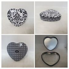 Brighton Black & White Heart Shaped Tin▪︎Trinket Jewelry Gift Tin 6