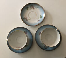 Antique L.S.&S. Austria Handmade/Handpainted Porcelain Set 2 Cups/3 Saucers #382 picture