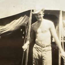 VINTAGE PHOTO shirtless Man In cowboy hat 1940s gay interest Original Snapshot picture