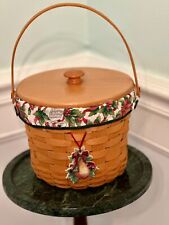 Longaberger Fruit Basket with Lid, Liners and Porcelain Charm 2000 picture
