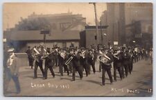 Wheeling WV Labor Day Parade~Horn Band~Flatiron Bldg~Wholesale Grocer~Kline RPPC picture