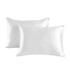 2 Pack Luxurious Satin Silk Pillowcase Soft Bedding Standard Queen Pillow Cover picture