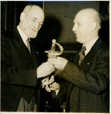 M.Julliot de la Morandière Gives Sword to René Cassin Vintage Silver Print picture