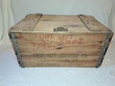 Vintage Fort Pitt Pilsner Special Brew Beer Wood Box Crate Hinged Lid picture