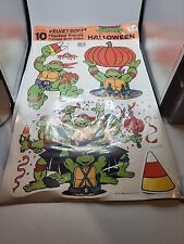 Vintage 1989 TMNT Halloween Cutout Decorations Flocked Brand New Factory Sealed  picture