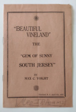 1938 Beautiful Vineland The Gem of Sunny South Jersey Booklet Max C. Voight picture