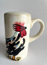 Vintage Ceramic Painted Rooster Salt Shaker with Handle-Salt Shaker Only picture