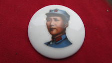 RARE Chairman Mao Zedong Communism China,army, porcelain campaign political pin. picture
