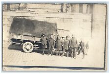 c1910's WWI France US Army Soldiers Truck RPPC Photo Unposted Antique Postcard picture