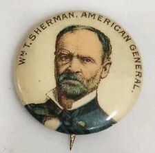1890's American Pepsin Gum Whitehead and Hoag General W m T Sherman 7/8 In picture