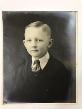 Vintage Handsome Caucasian Young Boy In Natural And Charming Pose Photo 10x8” picture
