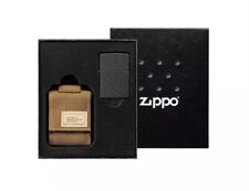 Zippo Lighter & Pouch Gift Set Tactical Black Crackle Brown Molle Pouch RRP £69 picture