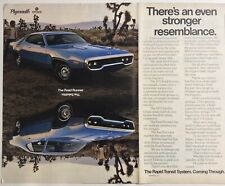 Vtg 1971 Plymouth Road Runner Satellite Orig. Print Ad/Poster Mopar 35x28cm C&D picture