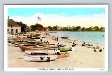Swampscott MA-Massachusetts, Fisherman's Beach, Antique, Vintage Postcard picture