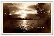 1931 Trout Lake Exterior View River Trees Wisconsin Vintage RPPC Photo Postcard picture