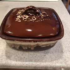 VTG  Brown Drip Roseville Pottery With Lid Almost Perfect     See Last Picture picture