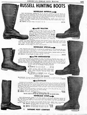 1943 Print Ad of Russell Hunting Boots Neverleak Ike Walton Birdshooter Cavalier picture