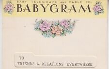 Babygram Baby Joan Birth Announcement. March 2, 1941. Weight 7 pounds. Vintage   picture