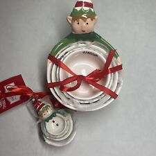 Holiday Time Christmas Elf Measuring Spoons & Cups Earthenware Ceramic picture