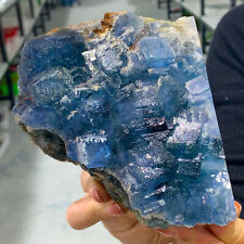4.11LB Rare Transparent BLUE Cube Fluorite Mineral Crystal Specimen/China picture