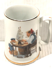 Norman Rockwell Museum Mug Cup For A Good Boy 1985 Gold Trim Vintage picture