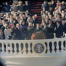 John F Kennedy being sworn in by Earl Warren Historic 1961 Old Photo picture