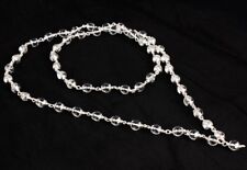 Sphatik Mala In Silver / Quartz Crystal Mala In Silver 108 + 1 Beads picture