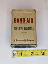 Vintage 1950s Johnson and Johnson Band Aid Tin Empty Collectible Bandage 36 CT picture