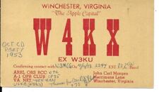 QSL 1953 Winchester  Virginia   radio card picture