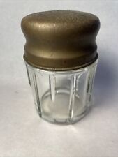 Antique Vintage Heavy Glass Tobacco Dresser Jar Brass Lid 4