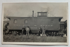 ca 1900s RR RPPC Postcard Chicago & Alton Railroad Caboose #1263 w/crew AZO picture