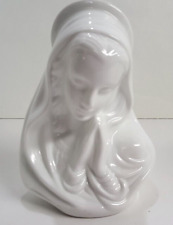 Vtg Virgin Mary Praying Figurine Mother Mary Religious Figurine Tea Light Candle picture
