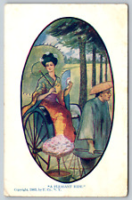 c1910s Pleasant Ride Chinese Asian Wagon Pulled By Man Antique Postcard picture