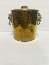 VTG, MCM I Lion Head Handles Brass  Ice Bucket with lid Gorham Hollywood regency picture