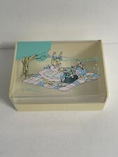 Vintage Bunny Tales Jewelry Trinket Box Clear Lid Beachwood Taiwan picture