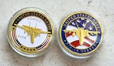 2 Pcs 2 Fighters Aircraft F-14 F-18 collection set Coin USN picture