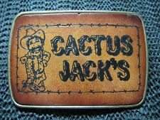 CACTUS JACK'S BAR & GRILL LEATHER BELT BUCKLE VINTAGE RARE PRE TRAVIS SCOTT  picture