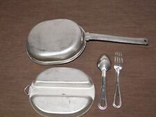 VINTAGE 1982 US ARMY FORK SPOON PAN  MESS KIT picture