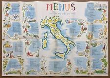 c.1954 Eating The Italian Way Italy Cuisine Pictorial Map Brochure Vintage picture