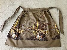 Vintage Half Apron Dutch Tulip Windmills Cotton Handmade With Pocket~Must See picture
