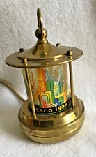 Antique 1934 Chicago World's Fair Souvenir Miniature Glass Brass Electric Lamp picture