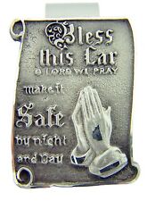 Pewter Bless this Car O Lord We Pray Visor Clip with Praying Hands, 1 1/2 Inch picture
