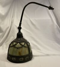Art Deco Nouveau Lamp Shade Slag Glass w/ Bridge Arm - Used Antique Condition picture
