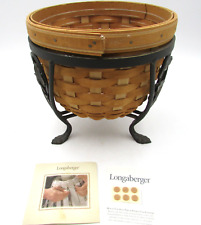 Longaberger 2004 At Home Garden Floral Basket With Liner & Metal Stand picture